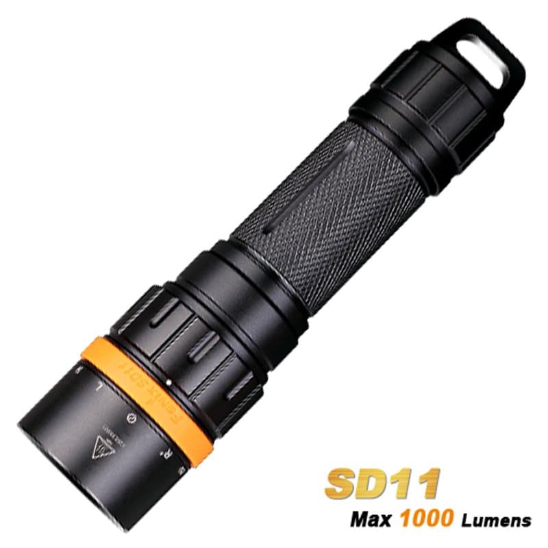 Lampe de plongée à LED Fenix SD11 Cree XM-L2 U2 LED blanc neutre, Cree XQE LED rouge