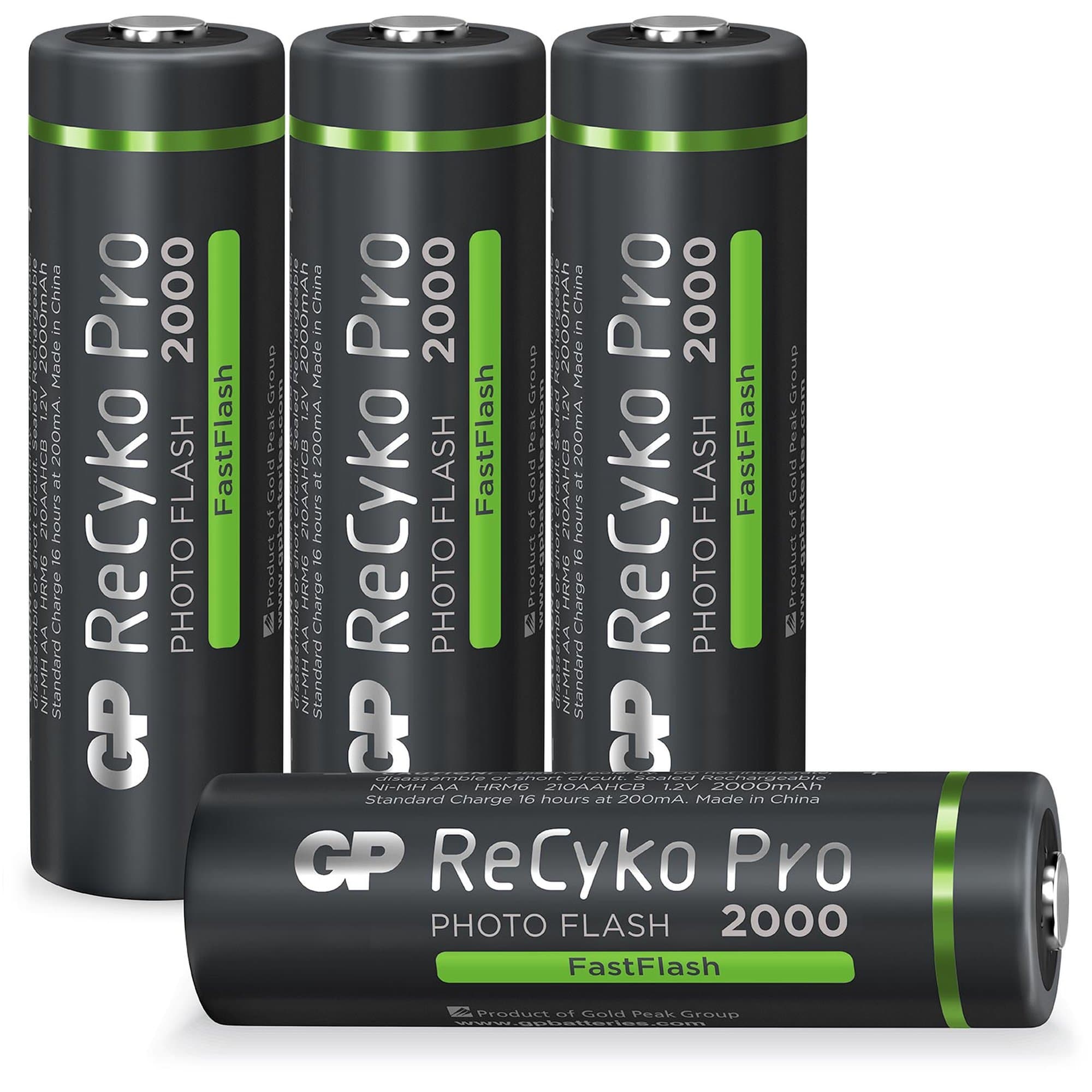 Pile AA GP NiMH 2000 mAh ReCyko Pro Photoflash 1.2V 4 pièces