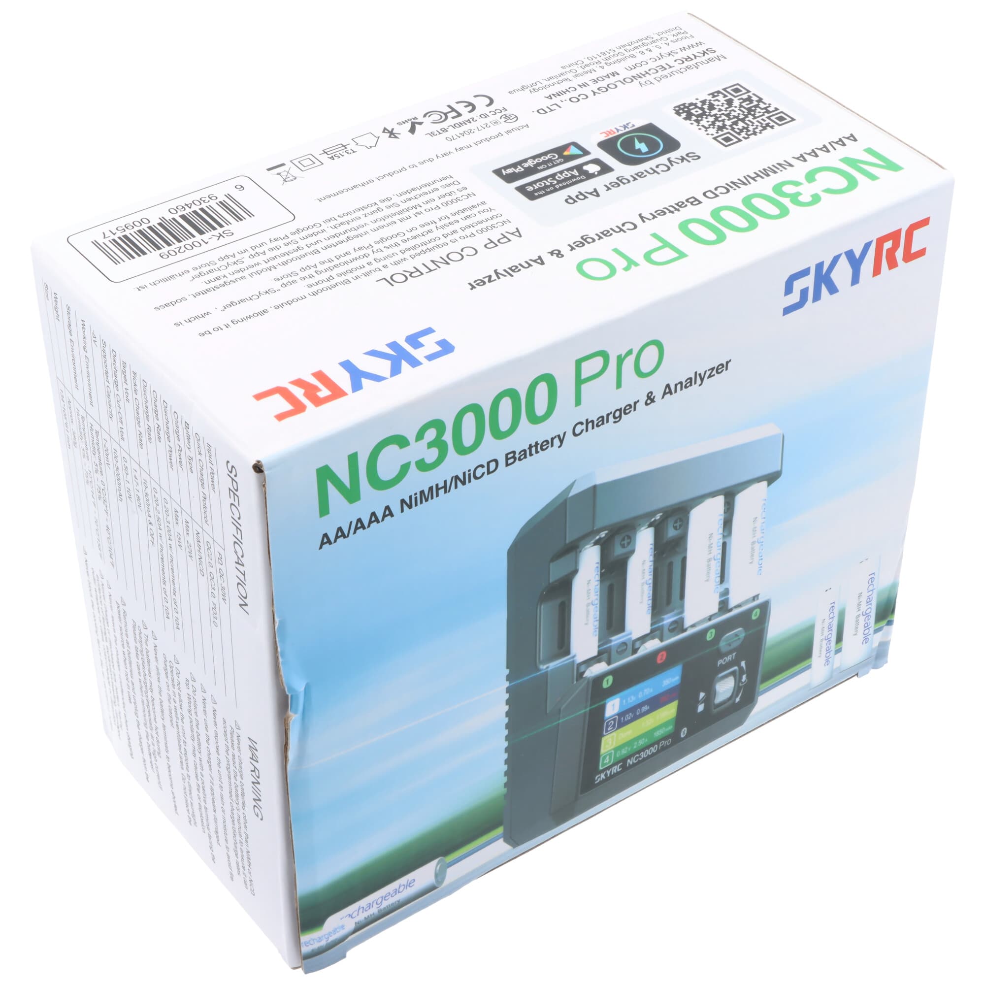 Chargeur intelligent SkyRC NC3000 Pro avec fonction d'analyse pour batteries NiMH de taille AA, AAA