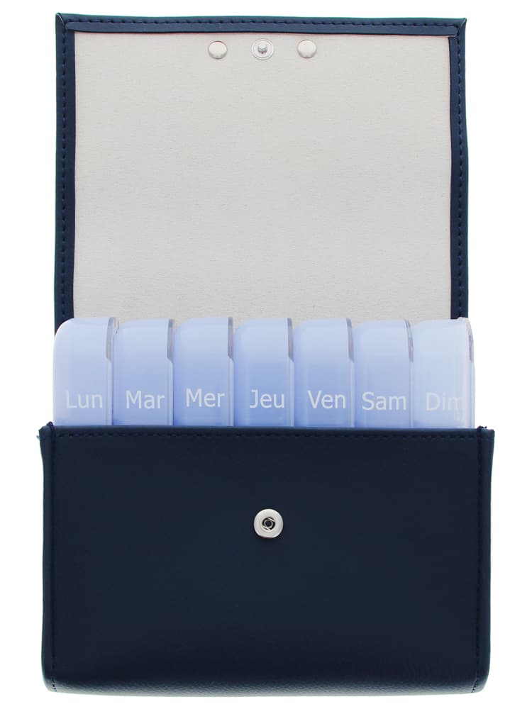 Pilbox Maxi Pilulier Semainier Pratique et Efficace - Couleur : Marine