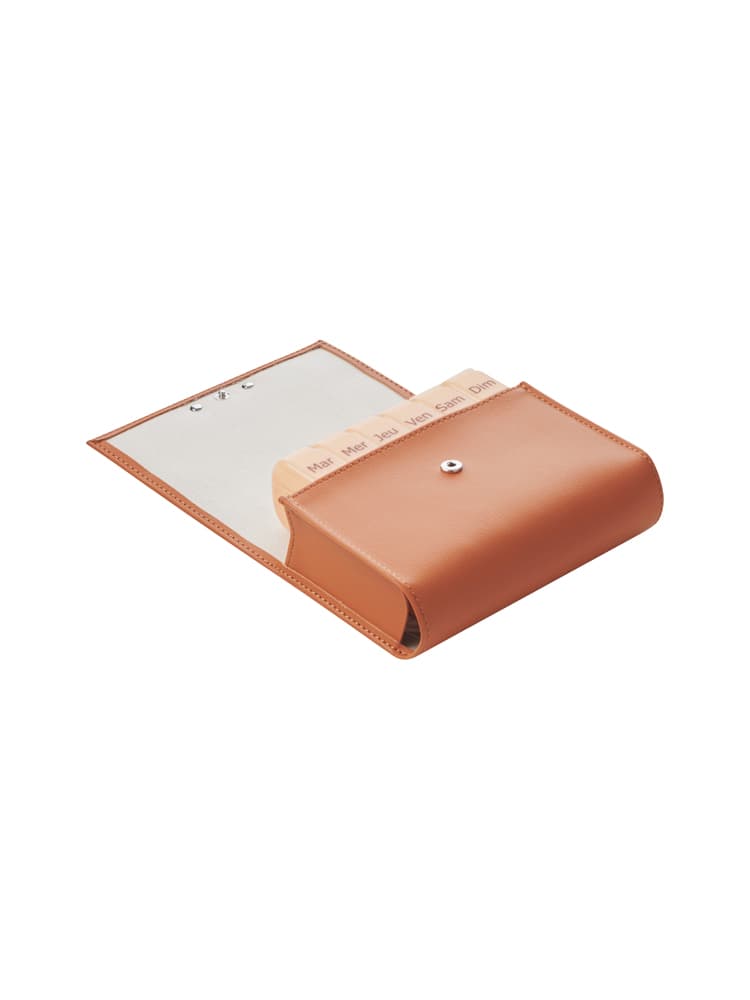 Pilbox Maxi Pilulier Semainier Pratique et Efficace - Couleur : Fauve